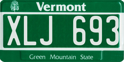 VT license plate XLJ693