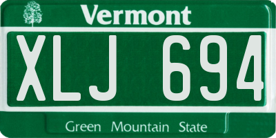 VT license plate XLJ694