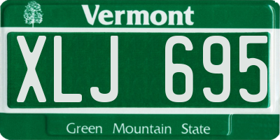 VT license plate XLJ695