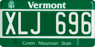 VT license plate XLJ696