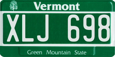 VT license plate XLJ698