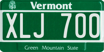 VT license plate XLJ700