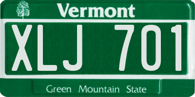 VT license plate XLJ701