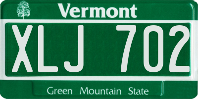 VT license plate XLJ702