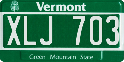 VT license plate XLJ703