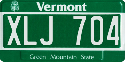 VT license plate XLJ704