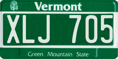 VT license plate XLJ705