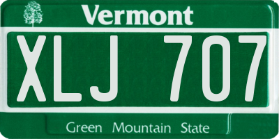 VT license plate XLJ707