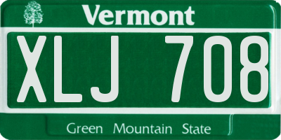 VT license plate XLJ708