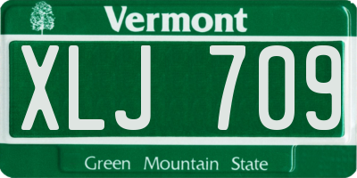 VT license plate XLJ709