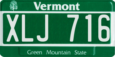 VT license plate XLJ716