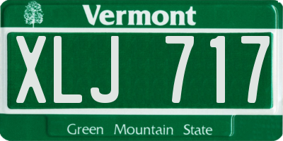 VT license plate XLJ717