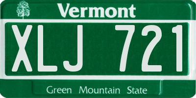 VT license plate XLJ721