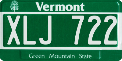 VT license plate XLJ722