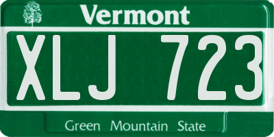 VT license plate XLJ723