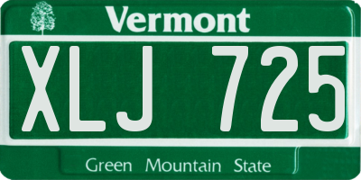 VT license plate XLJ725