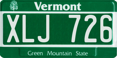 VT license plate XLJ726