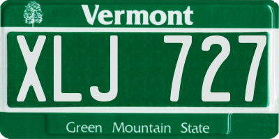VT license plate XLJ727