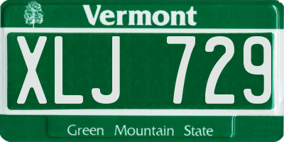 VT license plate XLJ729