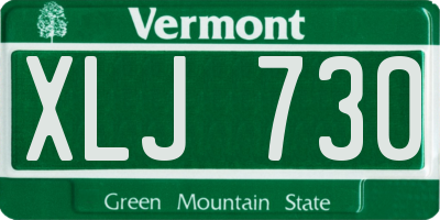 VT license plate XLJ730