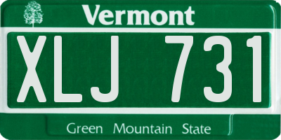 VT license plate XLJ731