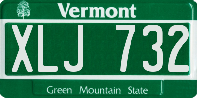 VT license plate XLJ732