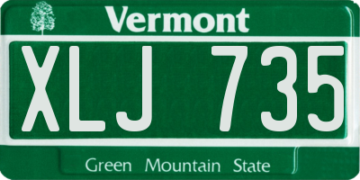 VT license plate XLJ735
