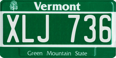 VT license plate XLJ736