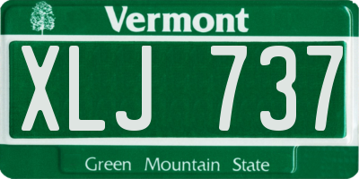 VT license plate XLJ737