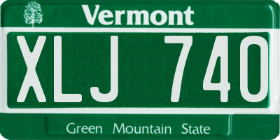 VT license plate XLJ740