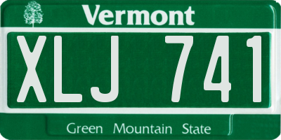 VT license plate XLJ741