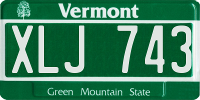 VT license plate XLJ743