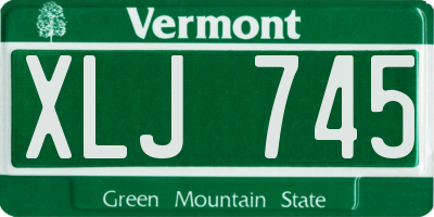 VT license plate XLJ745