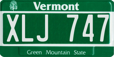 VT license plate XLJ747