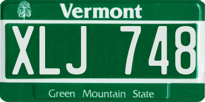 VT license plate XLJ748