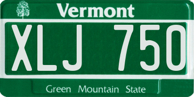 VT license plate XLJ750