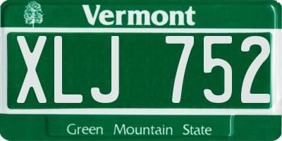 VT license plate XLJ752