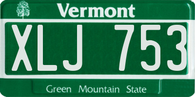 VT license plate XLJ753