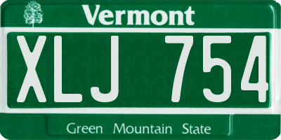 VT license plate XLJ754
