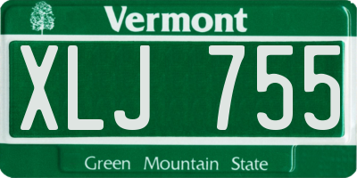 VT license plate XLJ755