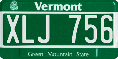 VT license plate XLJ756