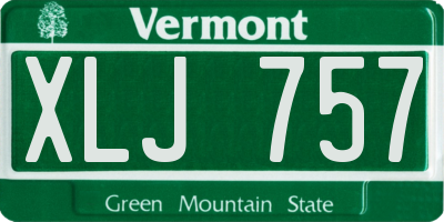 VT license plate XLJ757