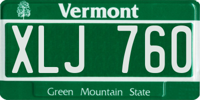 VT license plate XLJ760