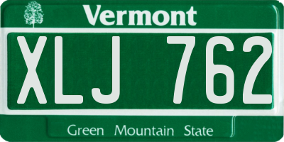 VT license plate XLJ762