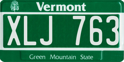 VT license plate XLJ763