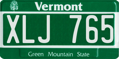 VT license plate XLJ765