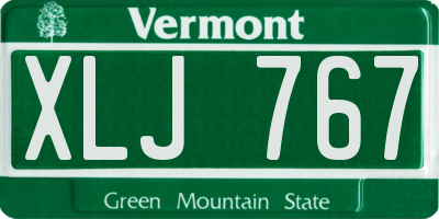 VT license plate XLJ767