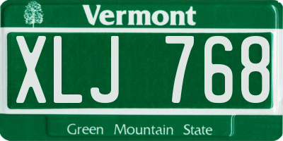 VT license plate XLJ768