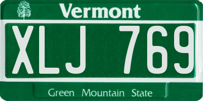 VT license plate XLJ769