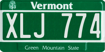 VT license plate XLJ774